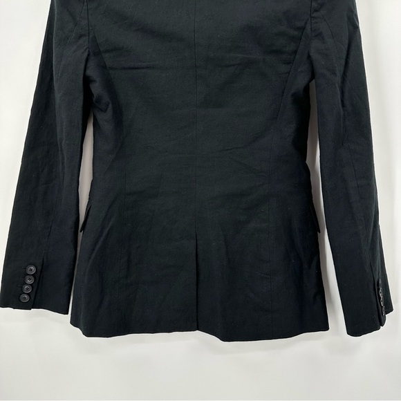 L’AGENCE Scout Cotton-Linen Blazer Solid Black Single Button Lined Size 0 - Picture 12 of 15